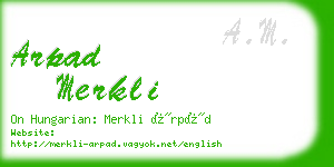 arpad merkli business card